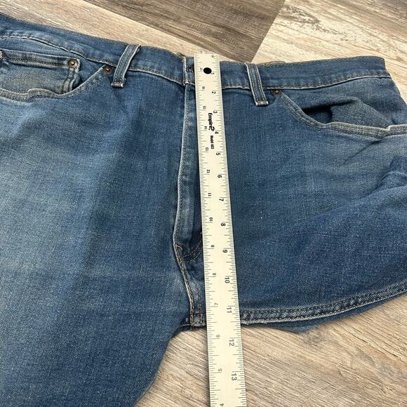 Levis 505 Red Tab Blue Mens 38x30 Straight Medium Wash Faded Front Denim‎ Jeans - Picture 9 of 11